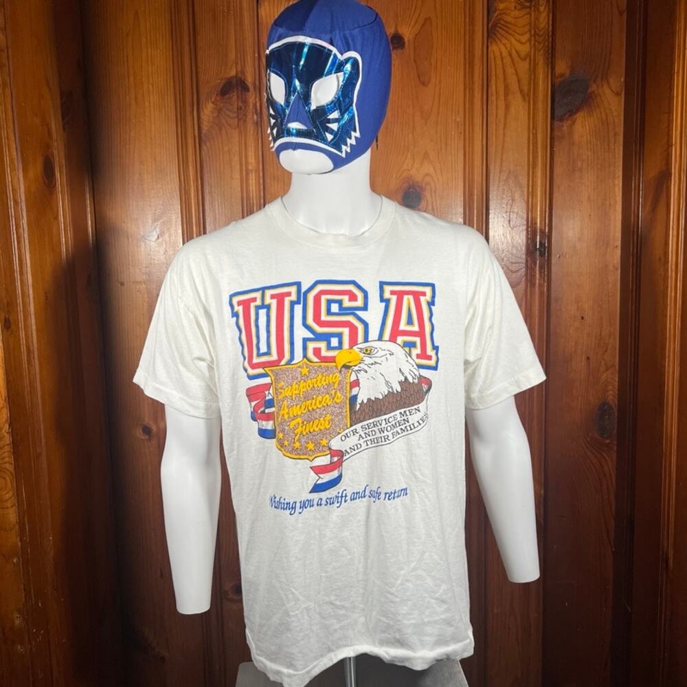 Fruit of the Loom XL Patriotic Graphic Tee White Regular